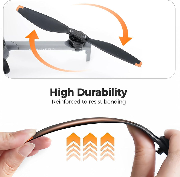 8 Stück Propeller für Mini 5 Pro(Orange Kante), Leicht geräuscharm stabiler Schnellspanner Propeller