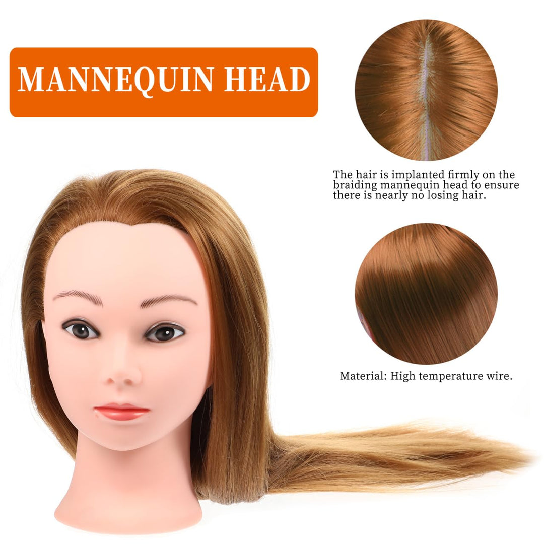 MAGICLULU Kopfmodell mit geflochtenem Haar kinder frisierkopf friseurkopf rosa Silikon-Gesichtswisch