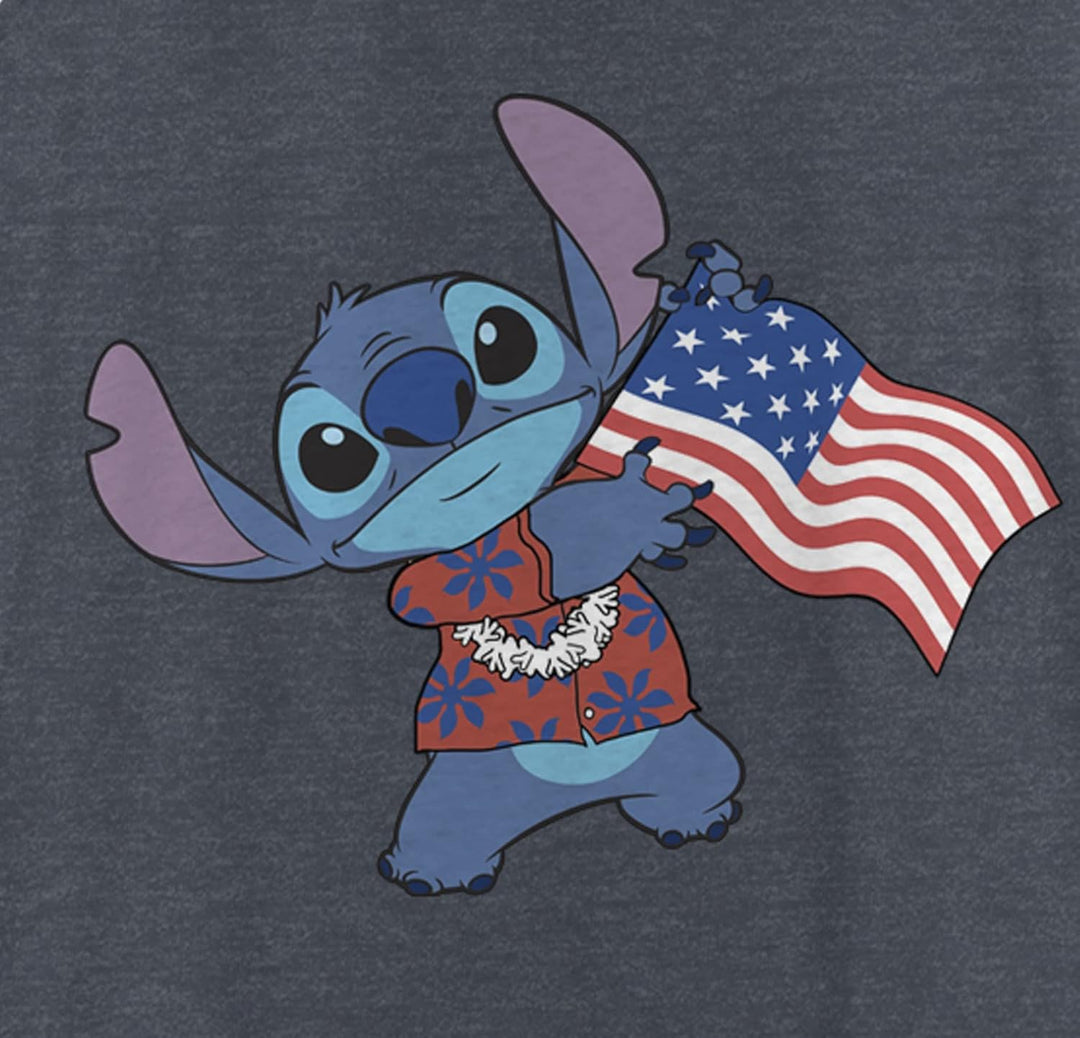 Disney Damen Tropische Flagge T-Shirt M Marineblau Meliert, M Marineblau Meliert