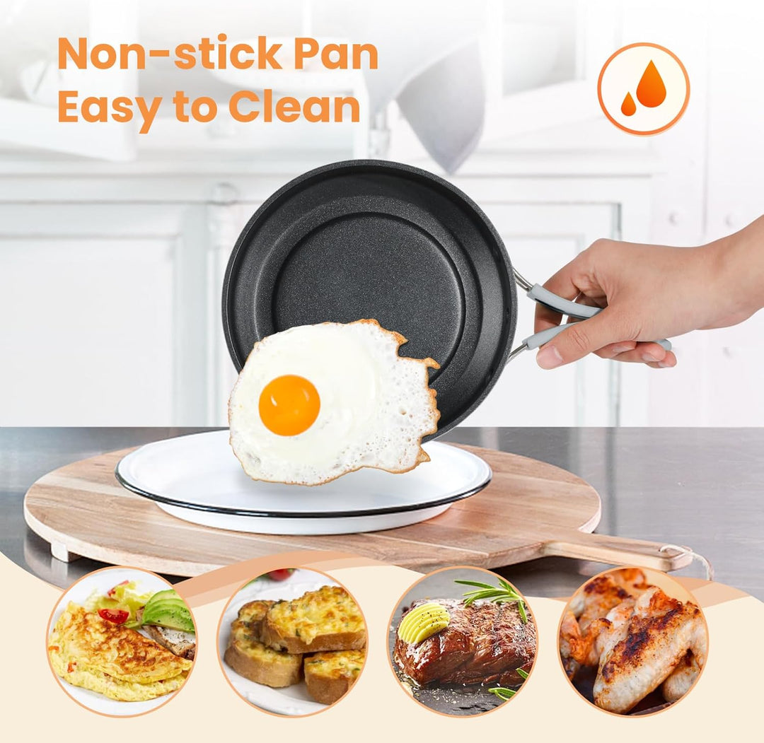 ENFRIFAM Elektrischer Hot Pot Topf, Tragbar Kochtopf Set mit töpfe und Bratpfanne mit Klappgriff für