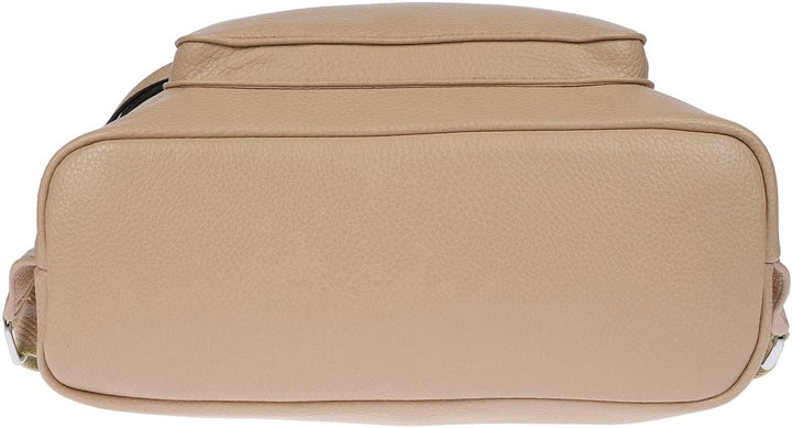 Christian Wippermann grosser Damen City Rucksack Tasche Body Bag Leder Optik Schultertasche Khaki, K