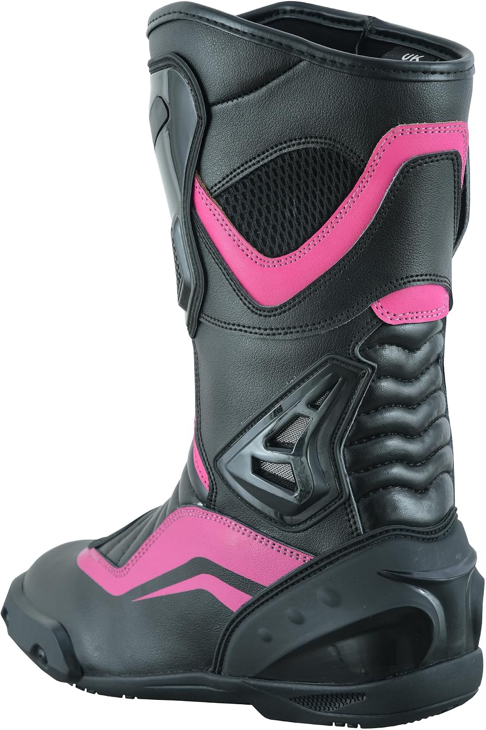 Motorradschuhe für Damen, knöchellang, Rosa, Motorradstiefel, wasserdichte Lederschuhe für Damen 41