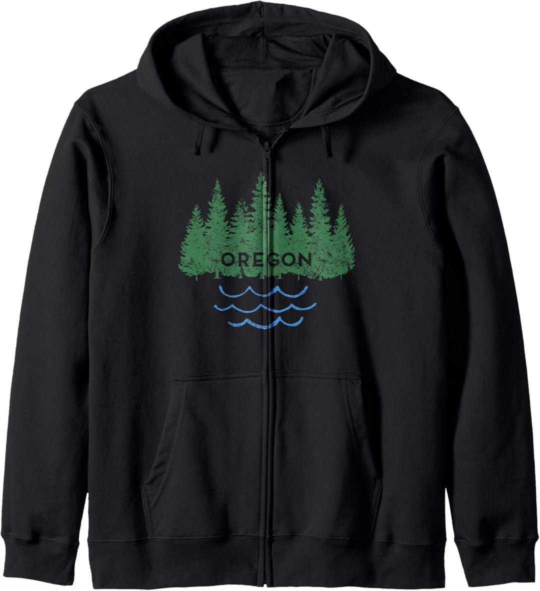 Oregon Bäume Silhouette Nature Outdoorsy Herren Damen Kinder Kapuzenjacke