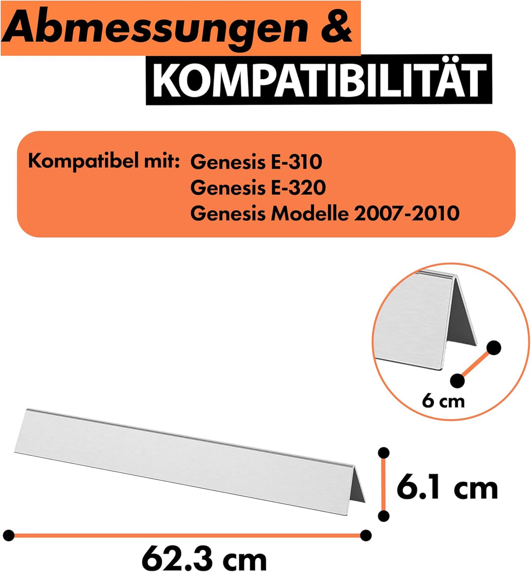 Ersatzteil Flavorizer Bars Genesis 300 Serie (mit Bedienknöpfen seitlich) - Aromaschienen Weber 7540