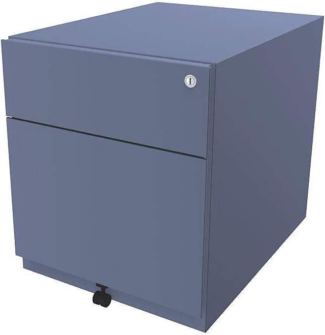 BISLEY Rollcontainer Note mit Griffleiste, 1 Universalschublade, 1 HR-Schublade, Metall, 641 Zinkgel