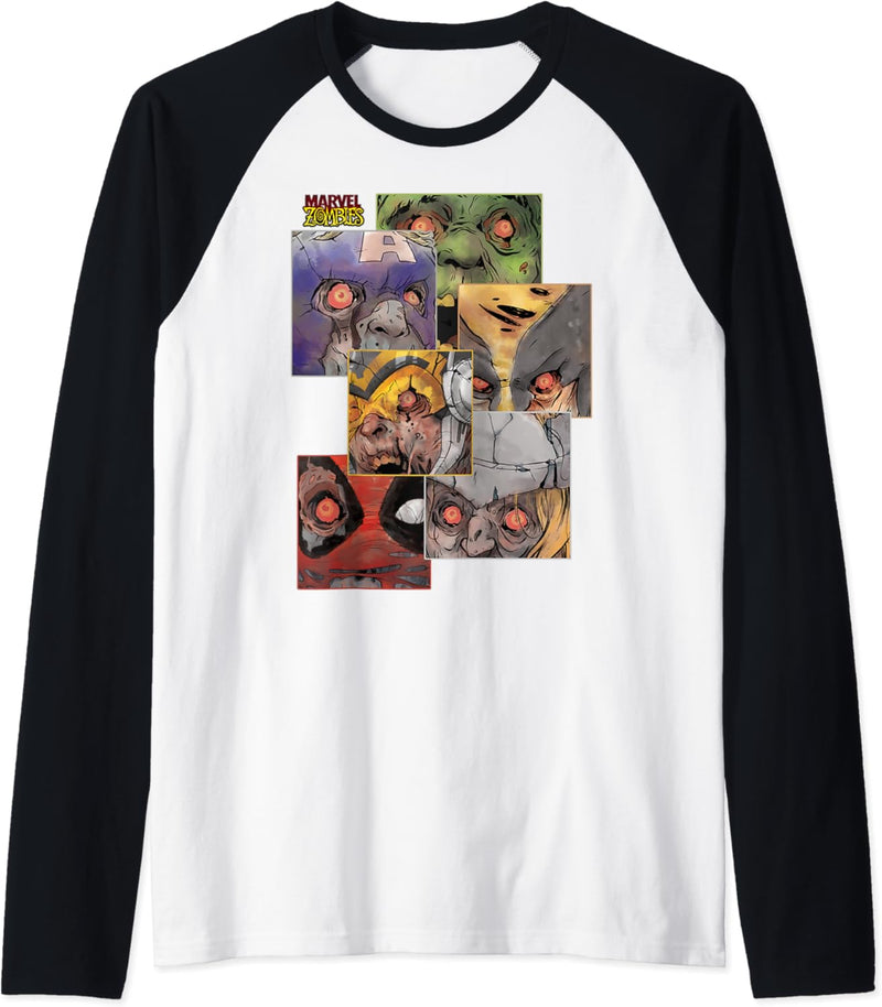 Marvel Zombies Group Shot Zombie Faces Raglan