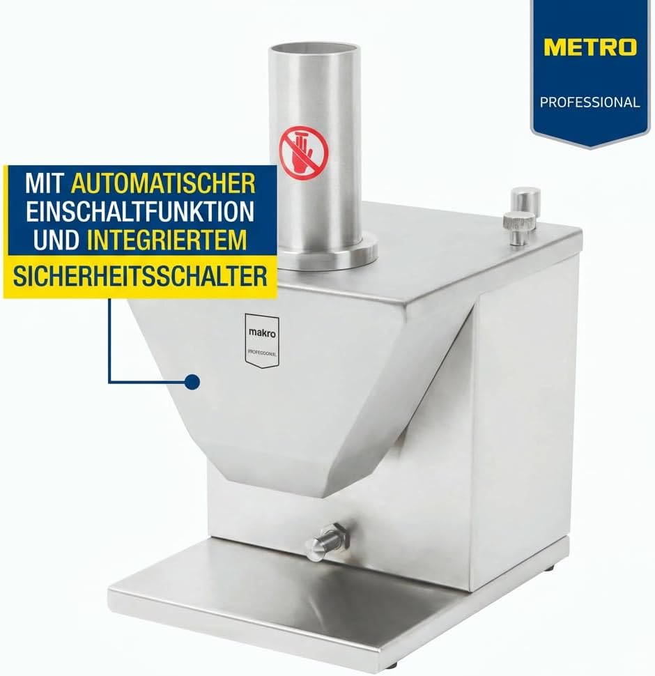 METRO Professional elektr. Currywurstschneider GWS1000, 135 W, Edelstahl, 33 x 19 x 24 cm, silber