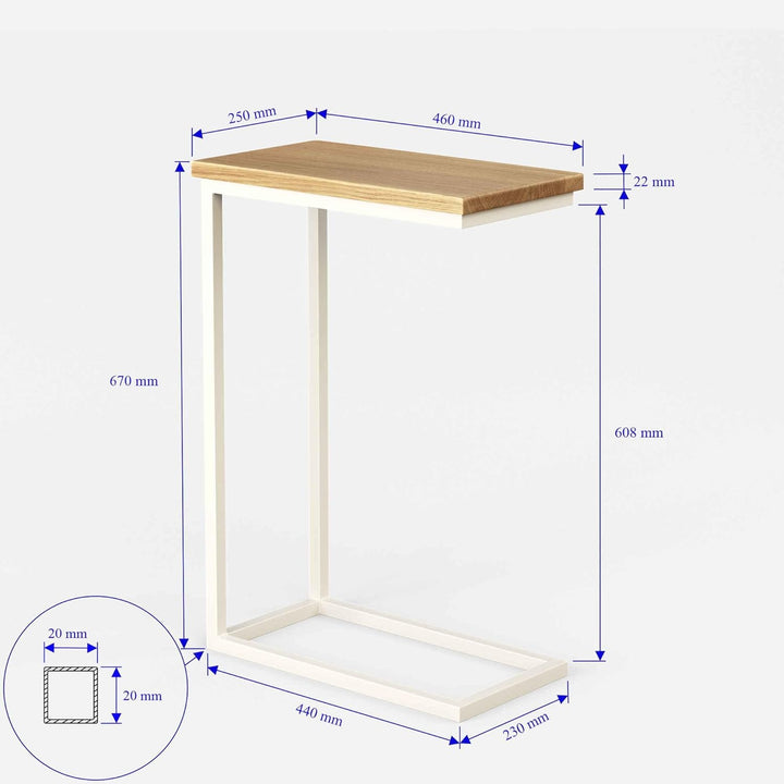 BestLoft® Beistelltisch San Jose (CWH) Laptoptisch Couchtisch (Gestell weiss+Platte hell), Gestell W