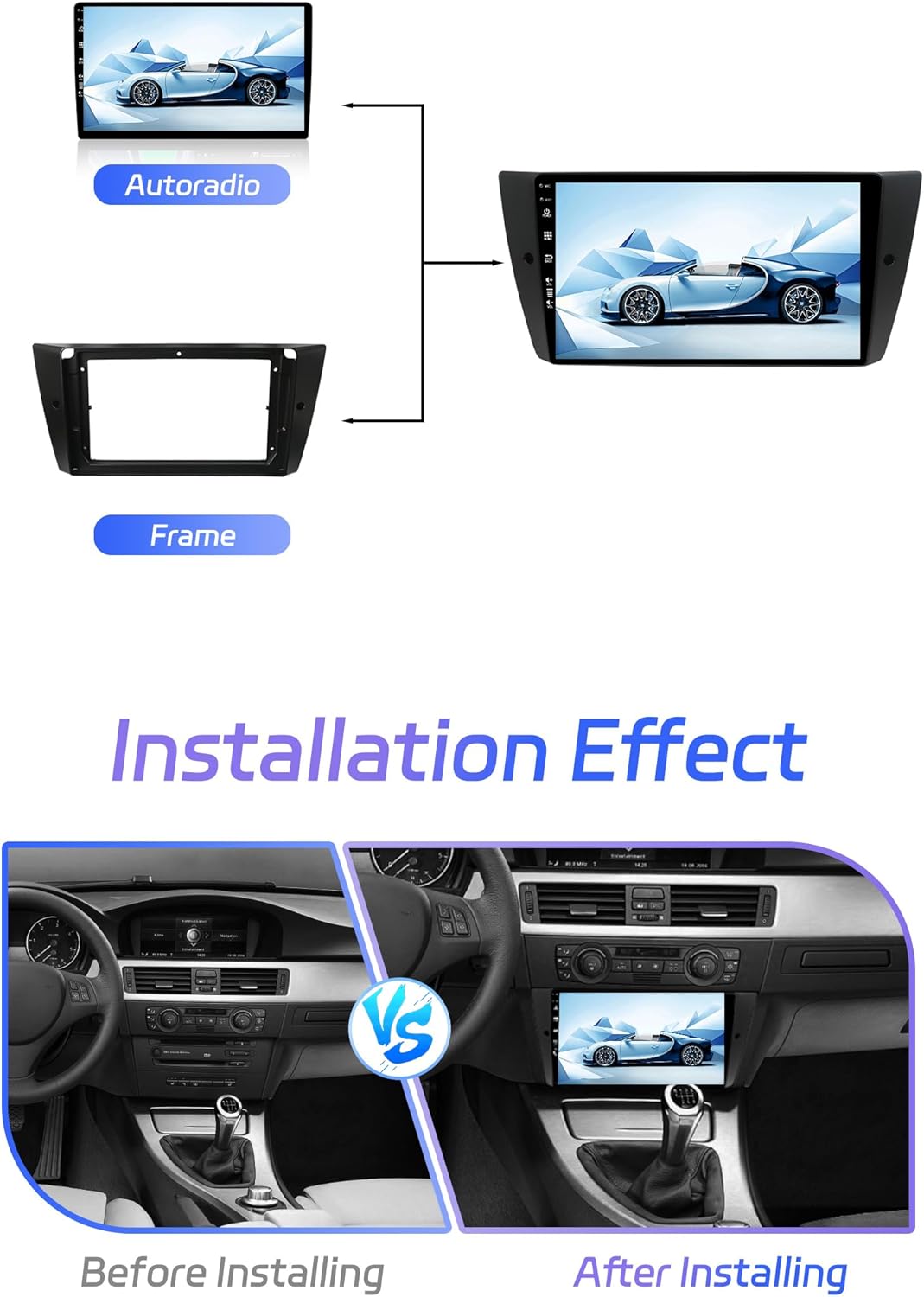 JOYX Android 13 Autoradio Passt für BMW E90/E91/E92/E93 (2005–2012) - [4G+64G] - Eingebaut DSP/Carpl