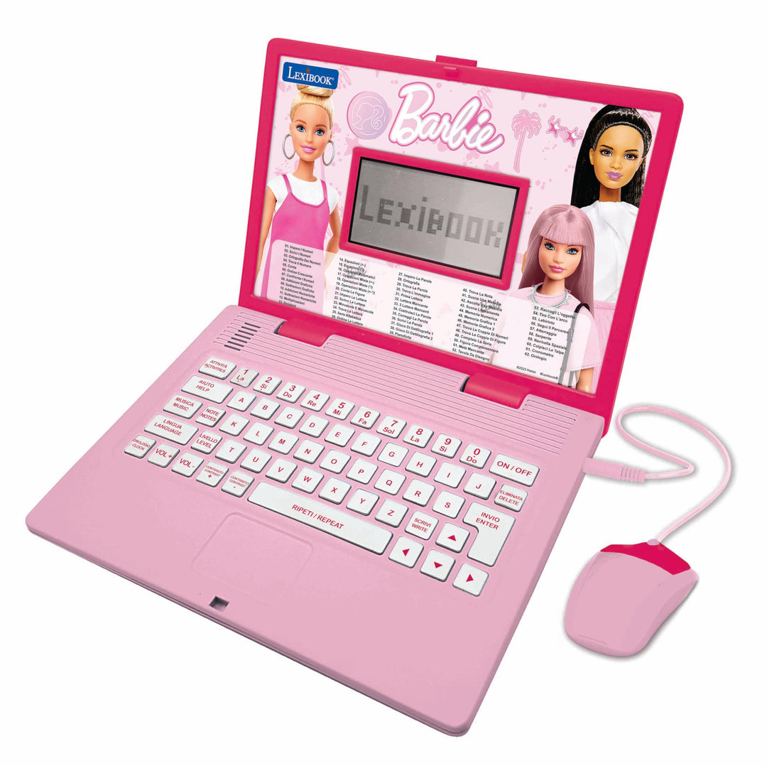 Lexibook JC598BBi5 Barbie, Lern- und Zweisprachiger Laptop in Englisch/Italienisch, Spielzeug für Ki