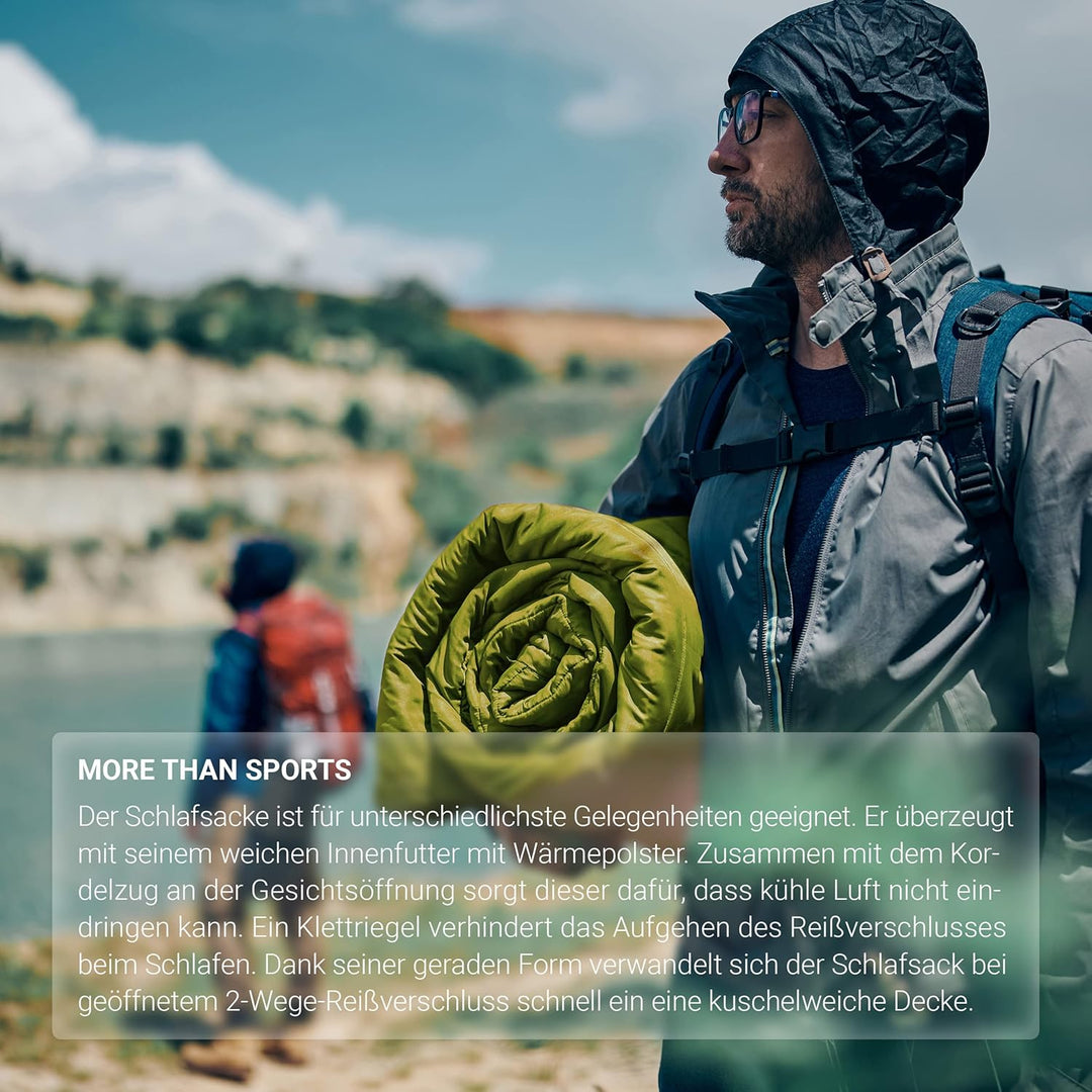 MSPORTS Schlafsack Premium Outdoor inkl. Tragegurt - auswählbar für Frühling/Sommer (200GSM) oder He