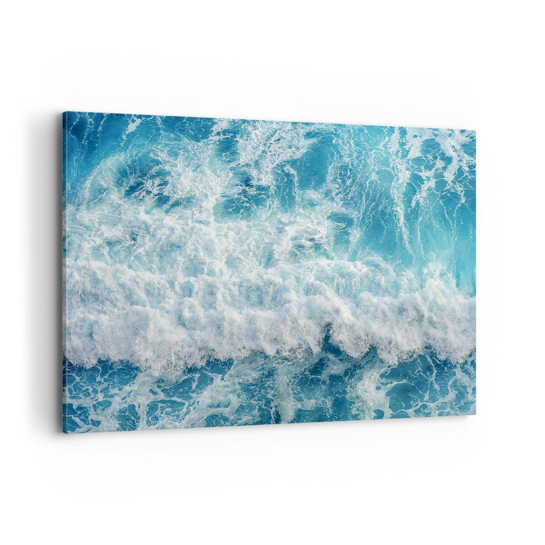 Bilder auf Leinwand 100x70cm Leinwandbild mit Rahmen Meer Welle Ozean Gross Wanddeko Bild Schlafzimm