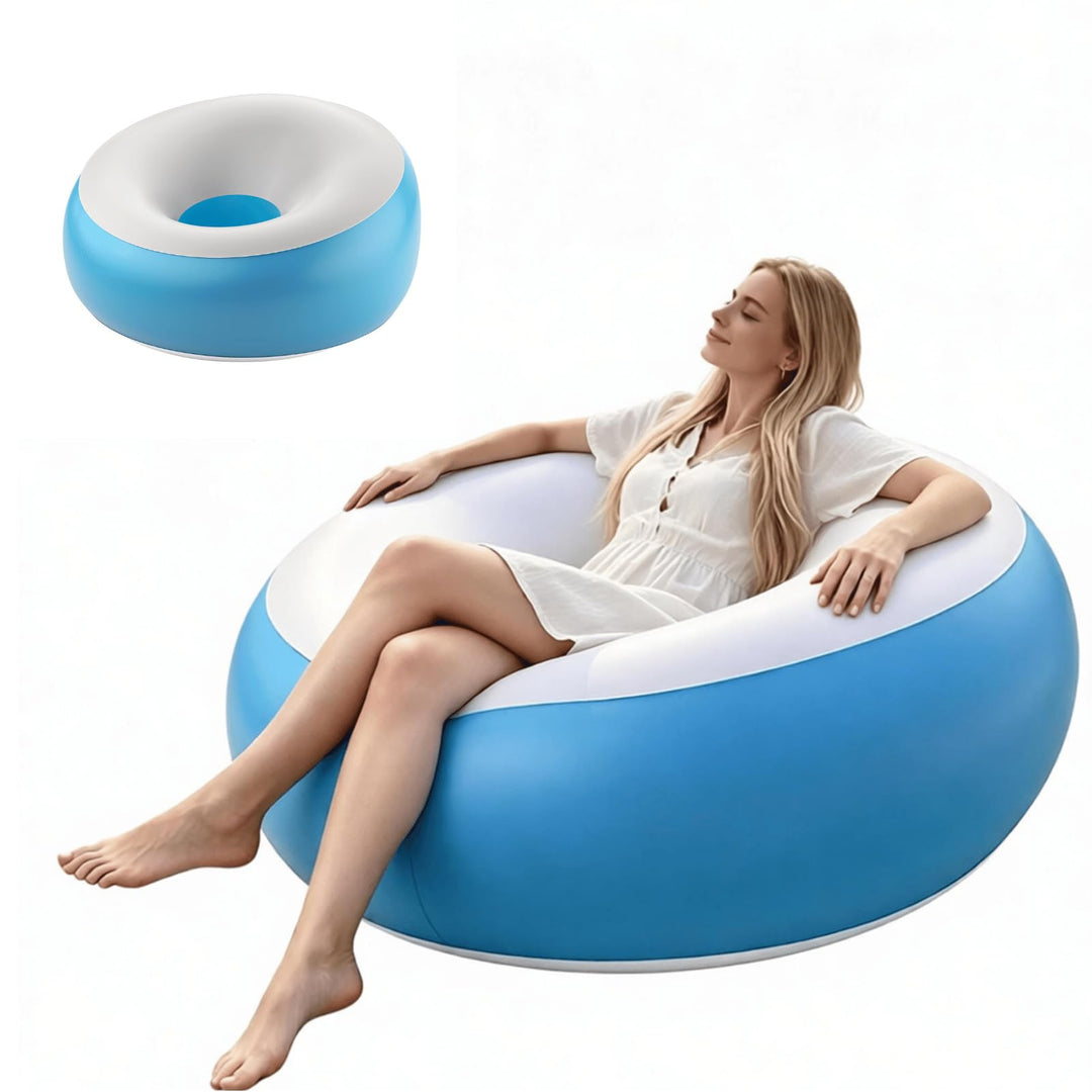 Aufblasbares Sofa, 85 * 85 * 43cm Aufblasbarer Sessel aus PVC, 100 kg Tragfähigkeit Strandliege Aufb