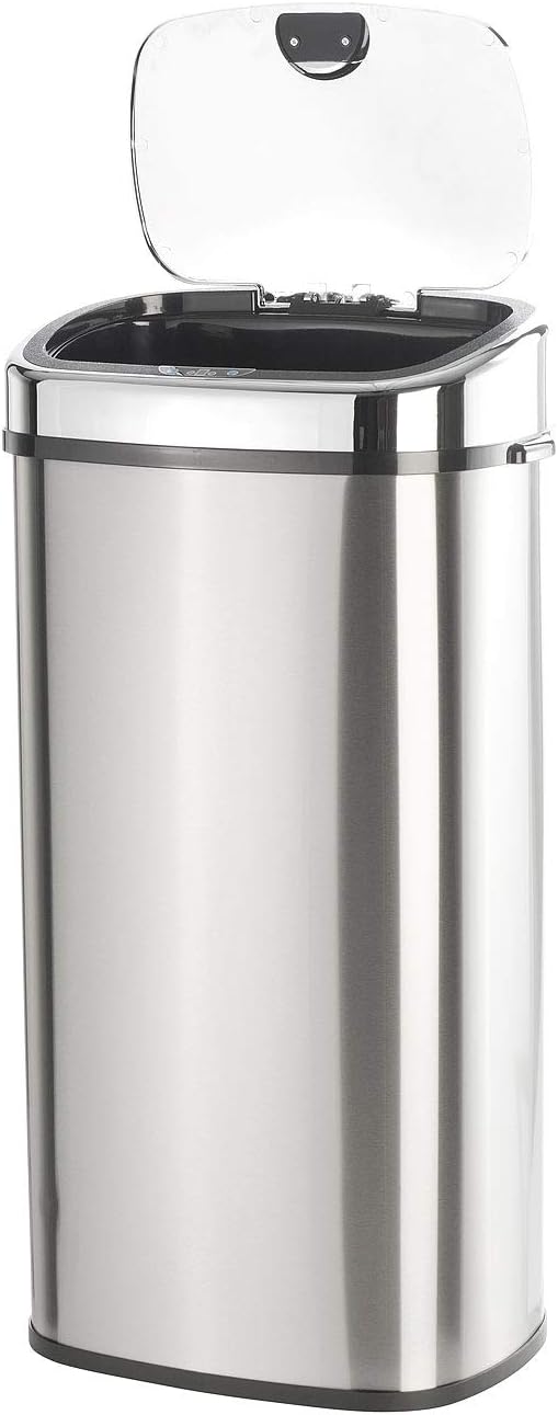 infactory Elektrischer Mülleimer: Abfalleimer mit Hand-Bewegungssensor & Aluminium-Korpus, 68 Liter