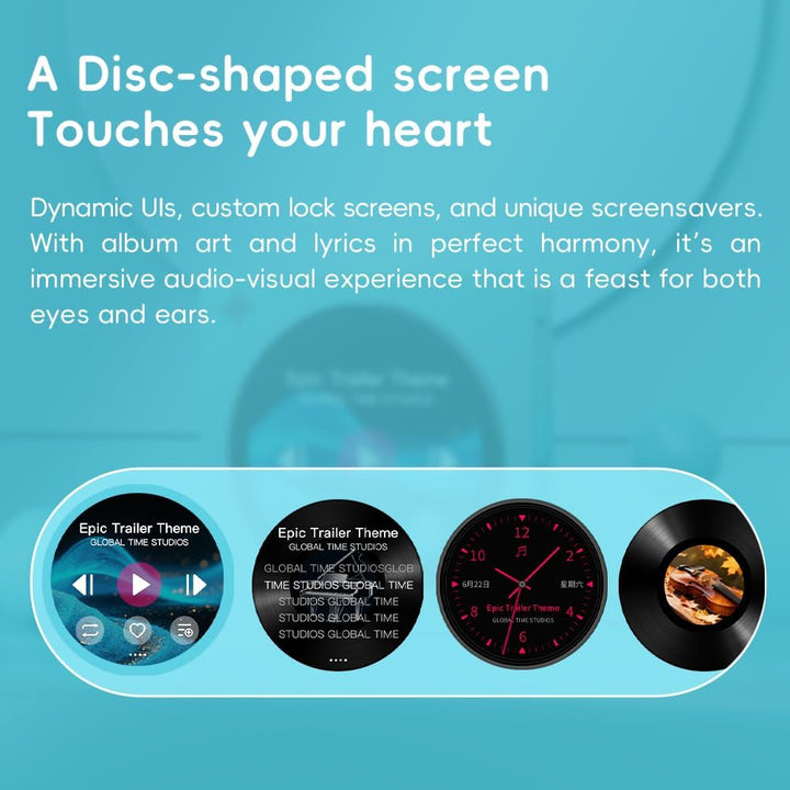 FIIO DISC Tragbarer HiFi-Musik-Player, Dual-DAC-Digital-Audio-Player mit 3,5-mm- und 4,4-mm-Ausgänge