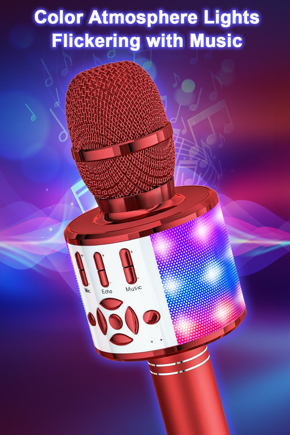 BONAOK Mikrofon für Kinder Drahtlos, Magic Sound Karaoke-Mikrofon, 4 in 1 Bluetooth Karaoke Maschine