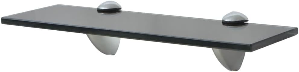 FIRBNUS 30x20x0,8 cm 2 Stück Wandregal Glas Schwarz Schwebende Regale für Bücher Bad Regal Ablagen R