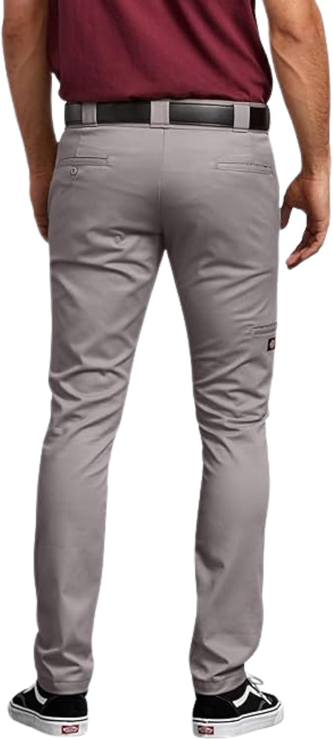 Dickies, Herren, Doppelknie-Arbeitshose, enge gerade Passform 28W / 30L Silber, 28W / 30L Silber