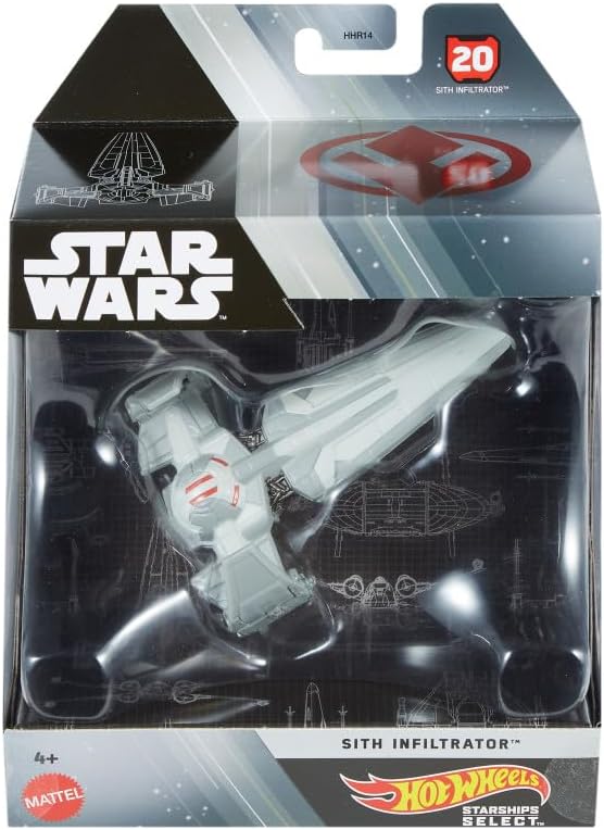 Hot Wheels Star Wars Starships Select – HMH97 – Raumschiff aus Metall 1/50 – Sith Infiltrator