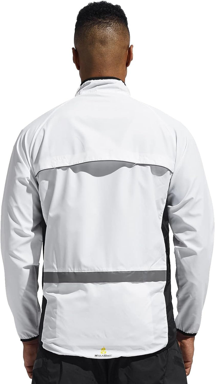 WOSAWE Herren-Fahrradjacke Winddichte wasserdichte MTB Mountainbike Jacket Für Radfahren, Joggen & W