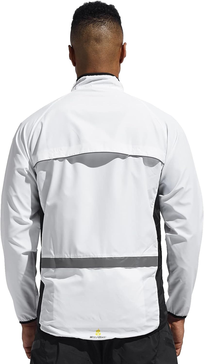 WOSAWE Herren-Fahrradjacke Winddichte wasserdichte MTB Mountainbike Jacket Für Radfahren, Joggen & W