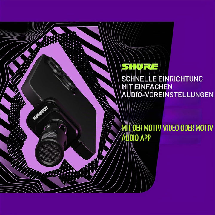 Shure MV88 USB-C Stereo-Mikrofon für Mobile Aufnahmen und Vlogging – mit Auto-Level-Modus, Echtzeit-