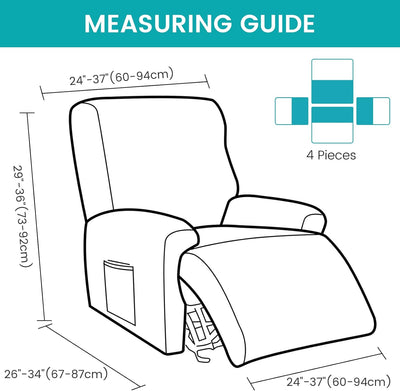 OKYUK Relaxsessel Sesselbezug Stretchhusse, Relaxsessel bezüge Elastisch,4-Teilig Sesselschoner, Bez