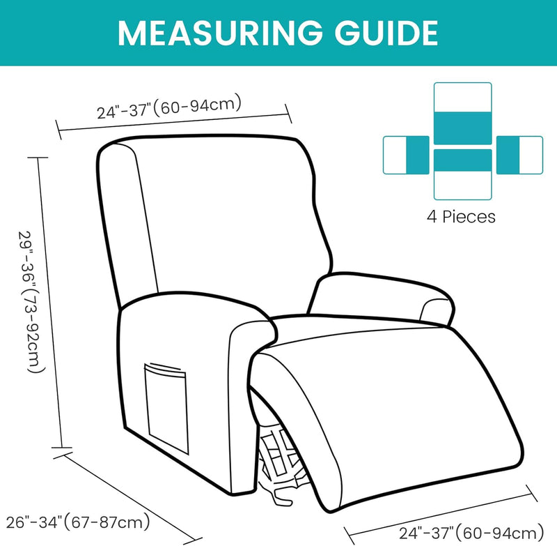 OKYUK Relaxsessel Sesselbezug Stretchhusse, Relaxsessel bezüge Elastisch,4-Teilig Sesselschoner, Bez