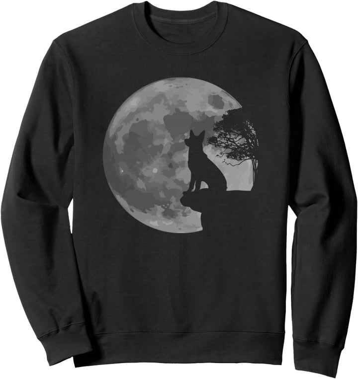 Deutscher Schäferhund Vollmond Geschenk Sweatshirt