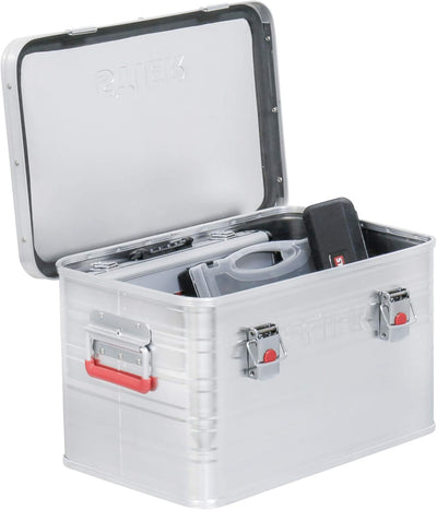 STIER Alubox Set, Aluminiumbox 50L und 85L, stapelbare Transportkisten, Staub- und spritzwasserresis