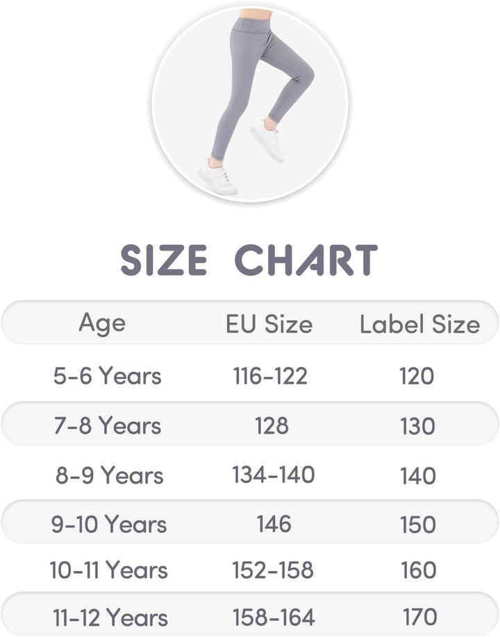 Domee Mädchen Sport Leggings Sporthosen Jogginghose Turnhose Gymnastik 3er-Pack 134-140 Kastanienbra