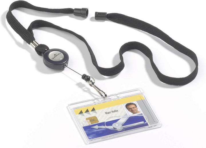 Durable Halsband mit Sicherheitsverschluss und ausziehbarem Federhaken, 10 Stück, schwarz, 822301