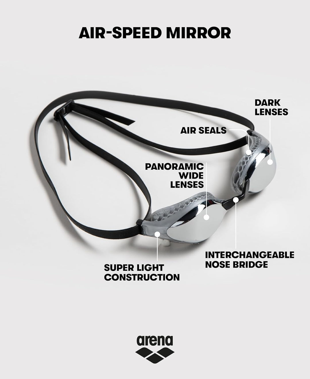 ARENA Unisex Air-speed Mirror Schwimmbrillen (1er Pack) NS SILVER-PINK-MULTI, NS SILVER-PINK-MULTI