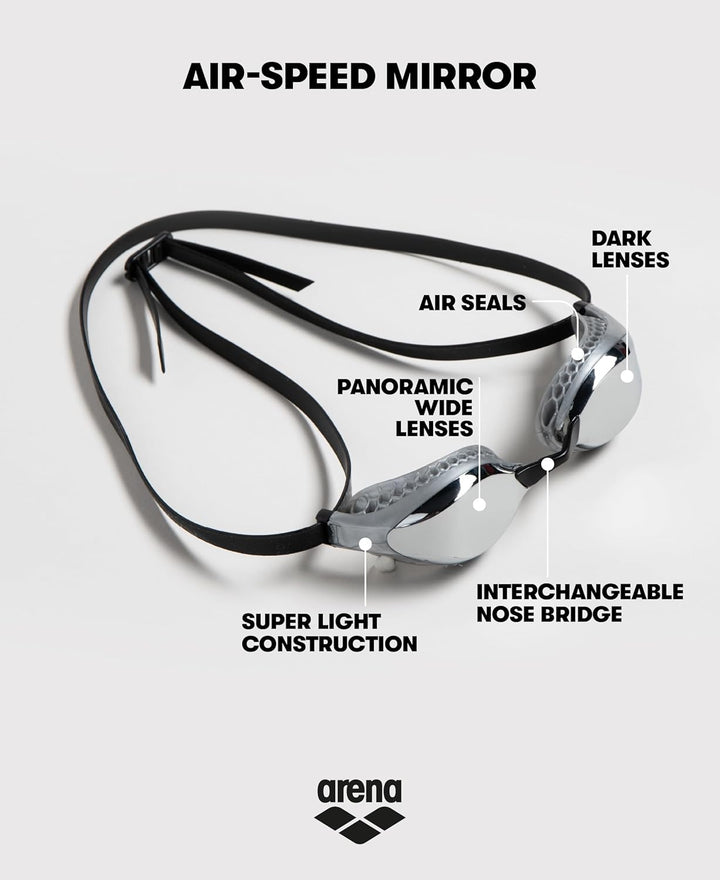 ARENA Unisex Air-speed Mirror Schwimmbrillen (1er Pack) NS SILVER-PINK-MULTI, NS SILVER-PINK-MULTI