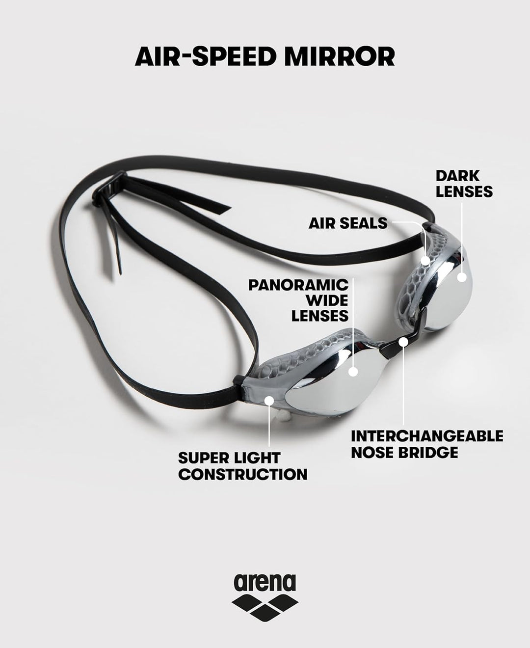 ARENA Herren Air-speed Schwimmbrillen Einheitsgrösse Silver-Blue, Einheitsgrösse Silver-Blue