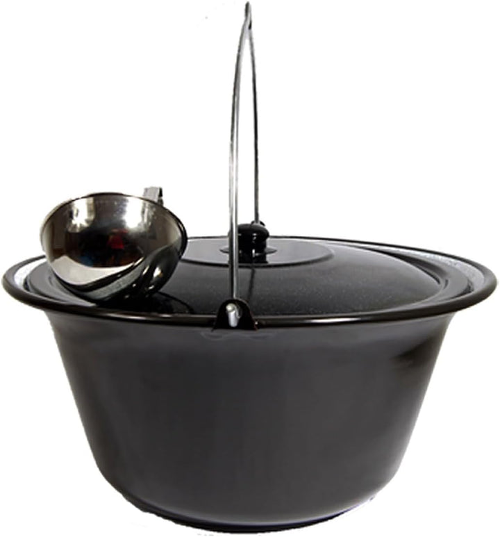 troph-e-shop Set Gulaschkessel Gulaschtopf 22 Liter Emaille + Deckel + Gratis Schöpfkelle