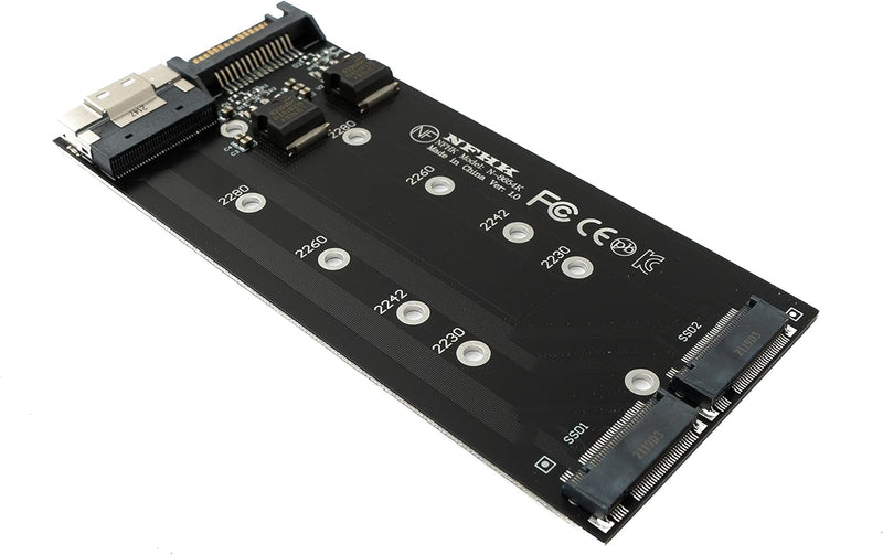 SYSTEM-S NVME M.2 Adapter 2X AHCI zu PCIE Express 3 4.0 Slimline SFF-8654 8X Raid Card