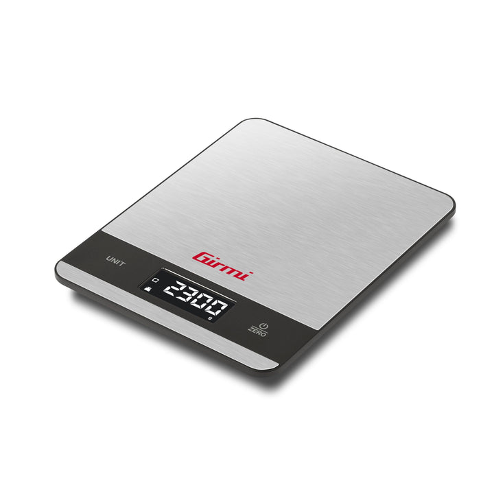 Girmi PS05 Elektronische Küchenwaage, 1 g/5 kg, Platte aus Edelstahl, Display mit hoher Helligkeit,