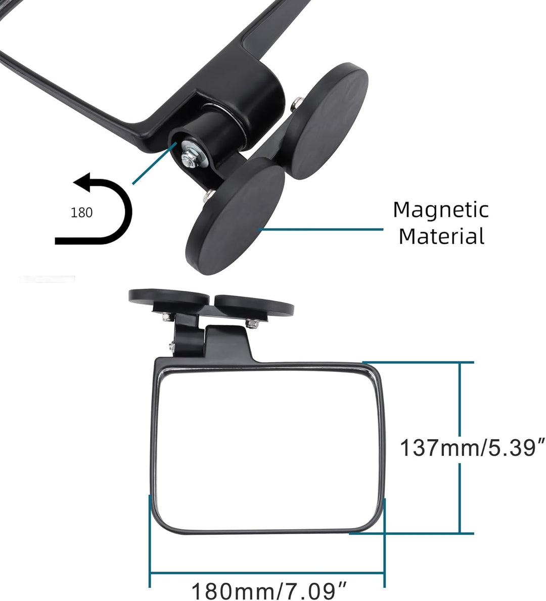 GOOFIT Magnet adsorbiert Rückspiegel Seitenspiegel einstellbar Offroad Ersatz für Gator Rhino YXZ RZ