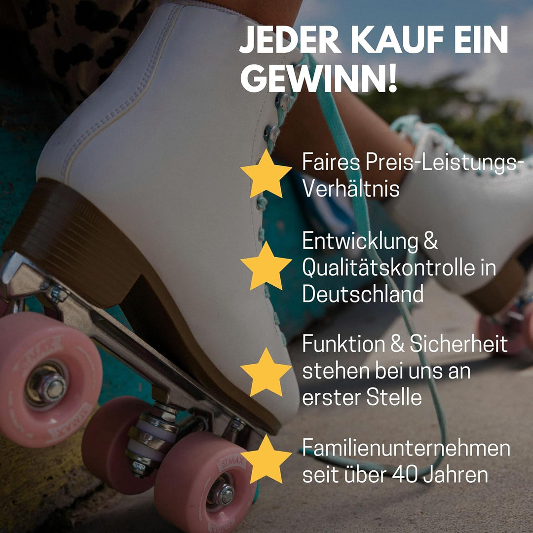 Best Sporting Inline Skates Kinder Unisex I Inliner für Kinder in Schwarz-Türkis I Klettverschluss I