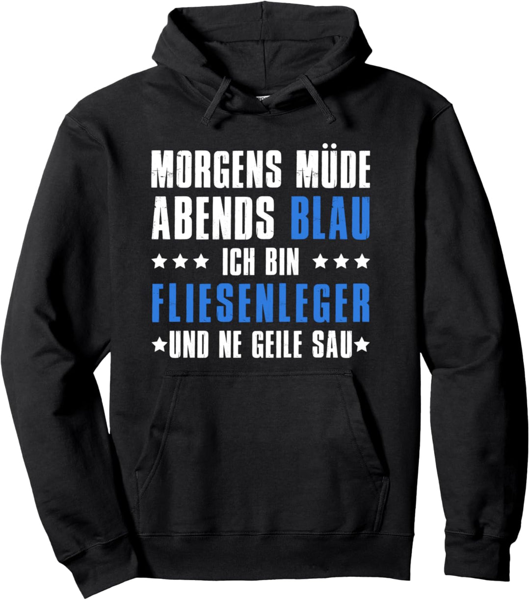 Morning Tired Evening Blue Ich Mülleimer Tiler Pullover Hoodie
