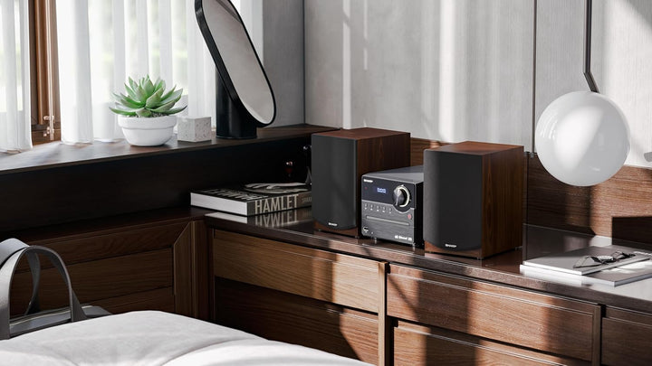 SHARP XLB517DBR Mirco-Soundsystem 45W (Digitalradio mit DAB, DAB+ und UKW/FM-Radio, Bluetooth, USB,