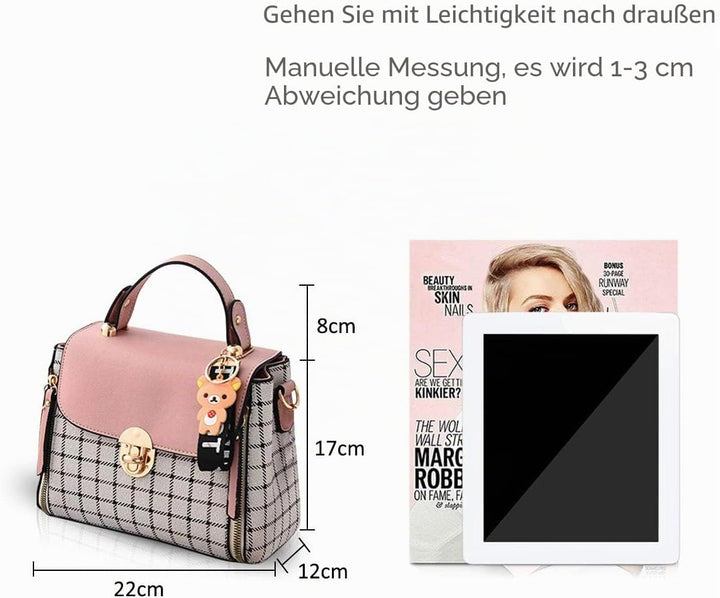 NICOLE&amp;DORIS Handtaschen für Damen Niedliche Umhängetasche Mädchen Reissverschluss Handtasche PU Led