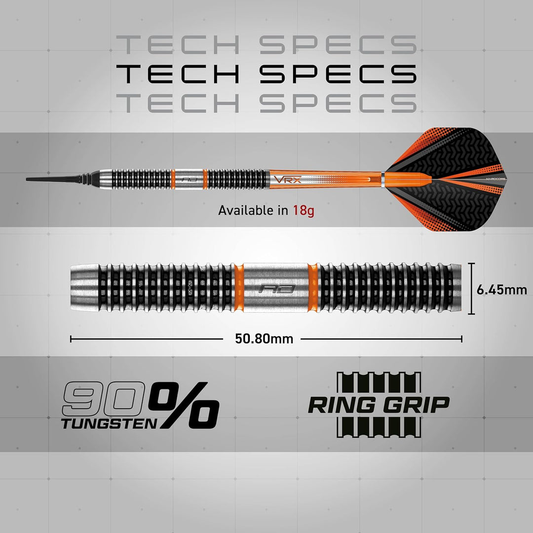 RED DRAGON Amberjack Series Softip Profi Dartpfeile 18 Gram Darts Set mit Flights und Schäfte Amberj