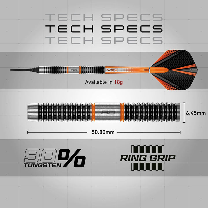 RED DRAGON Amberjack Series Softip Profi Dartpfeile 18 Gram Darts Set mit Flights und Schäfte Amberj