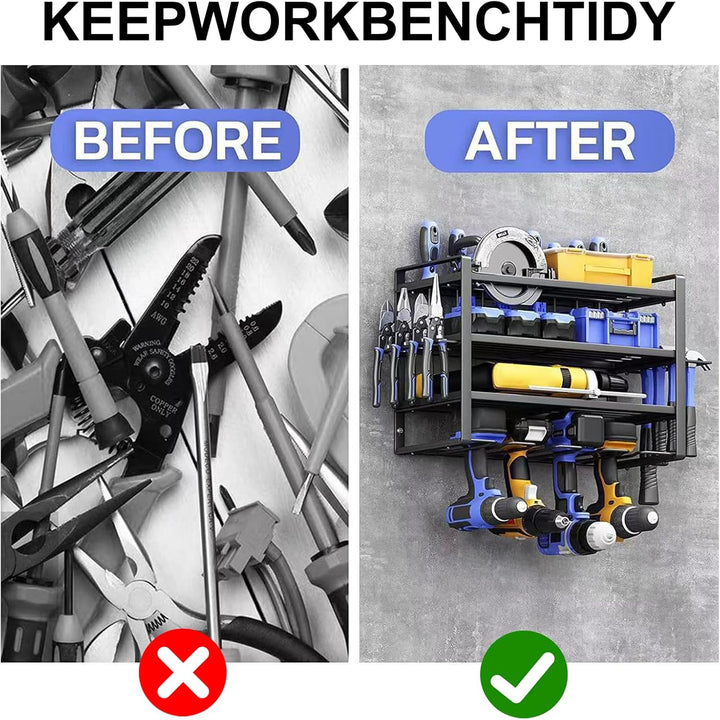 Schwerlast Werkzeug Wandhalterung, Werkstatt Organizer, Werkzeug Halterung | 4 Slot Power Tool Rack