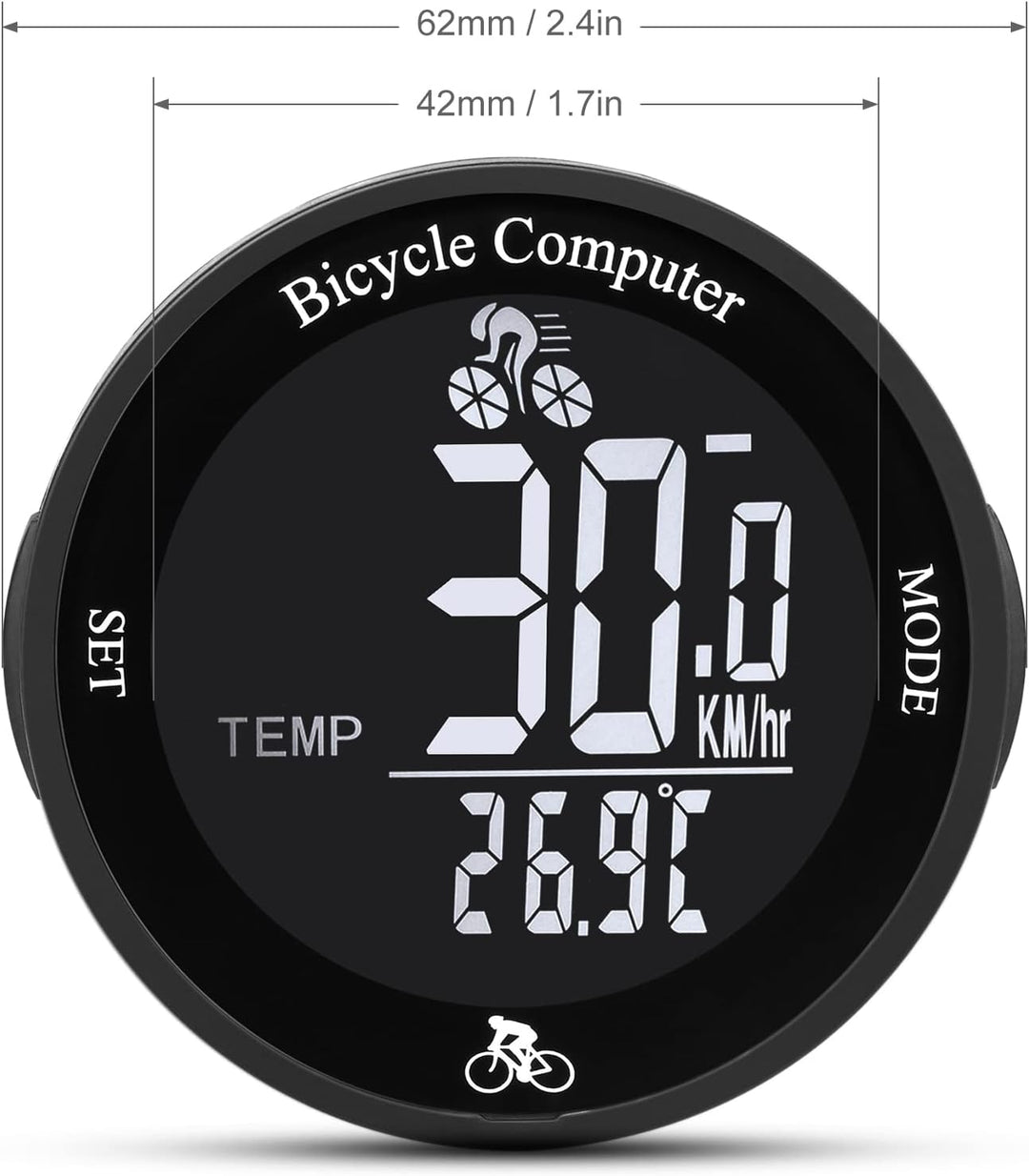 Fahrradcomputer, Drahtloser Fahrradcomputer Wasserdicht Fahrrad Kilometerzähler Multifunktions LCD-B