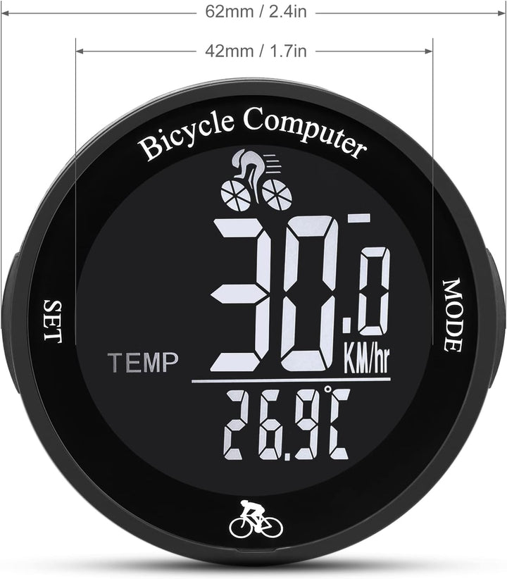 Fahrradcomputer, Drahtloser Fahrradcomputer Wasserdicht Fahrrad Kilometerzähler Multifunktions LCD-B