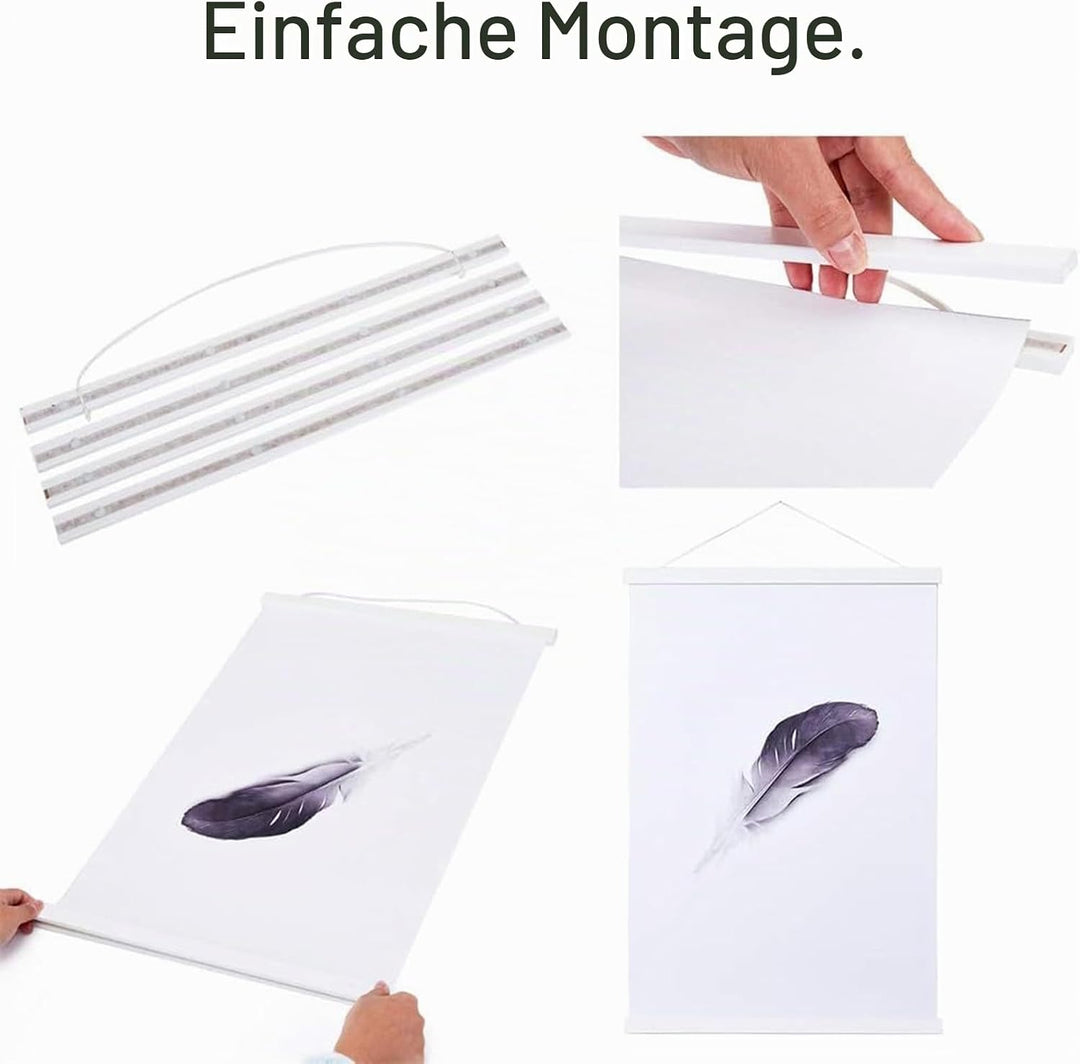 Ywlake Magnet Posterleiste Posterschiene Posterleisten, Magnetische Holz Poster Aufhänger Halter Rah