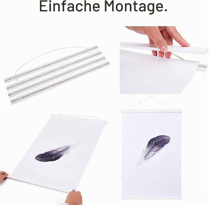 Ywlake Magnet Posterleiste Posterschiene Posterleisten, Magnetische Holz Poster Aufhänger Halter Rah
